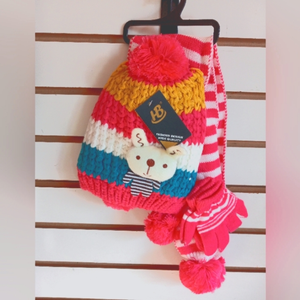 Hat,Scarf & Glove 3 Piece Set